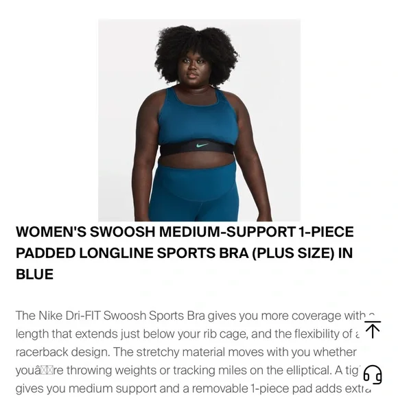 Nike Women's Blue Sports Bra - Picture 5 of 7